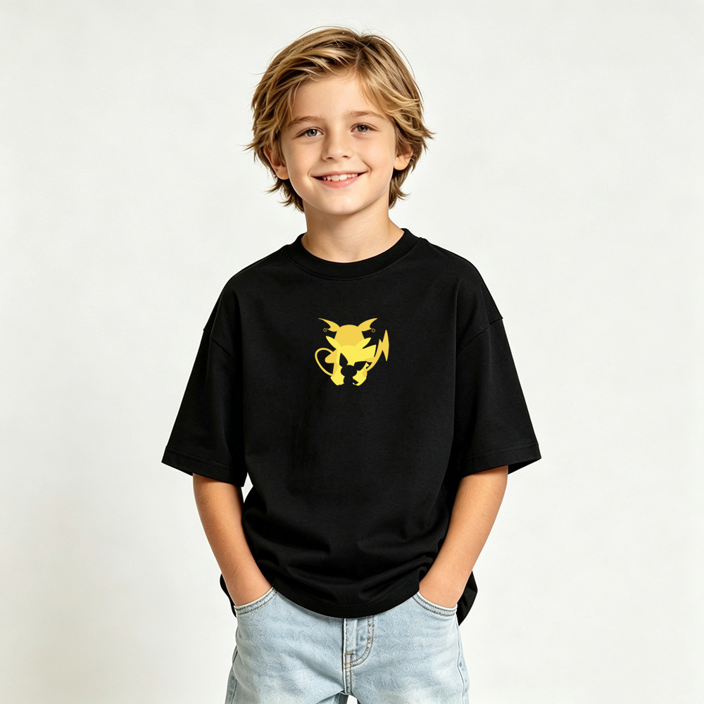 Pokémon Anime Graphic T-Shirt for Pikachu Kids Cartoon Print Cotton Tee
