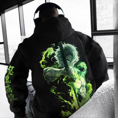 Unisex Demon Slayer Anime Graphic Streetwear Vintage Hoodie