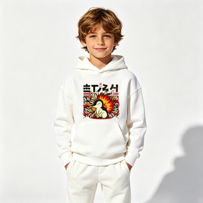 Pokémon Anime Graphic Hoodie for Kids Cartoon Print Cotton Tee