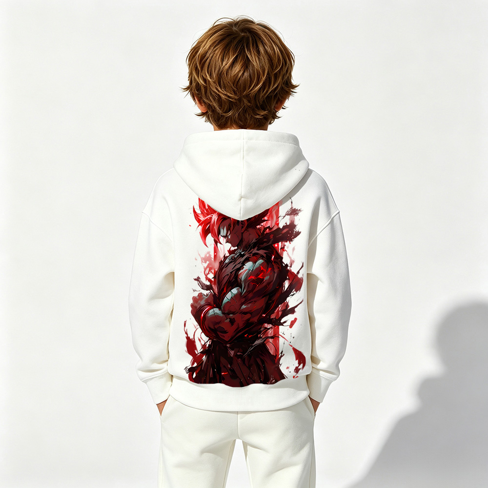 Dragon Ball Anime Graphic Hoodie for Goku Kids Cartoon Print Cotton Tee