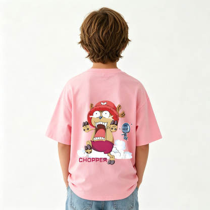 One Piece Chopper Anime Graphic T-Shirt for Gear 5 Luffy Kids Cartoon Print Cotton Tee