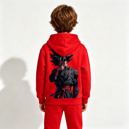 Dragon Ball Goku Black Anime Graphic Hoodie for Kids Cartoon Print Cotton Tee