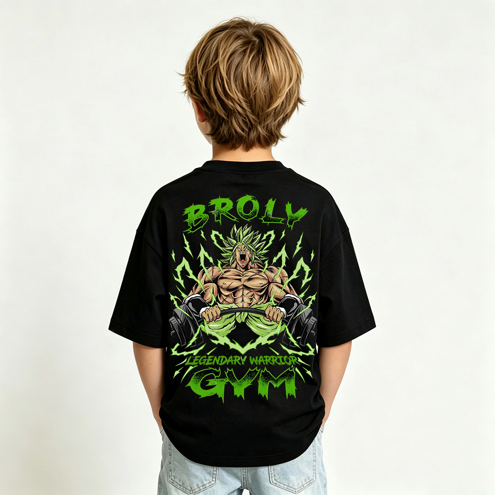 Dragon Ball Anime Graphic Hoodie for Broly Kids Cartoon Print Cotton Tee