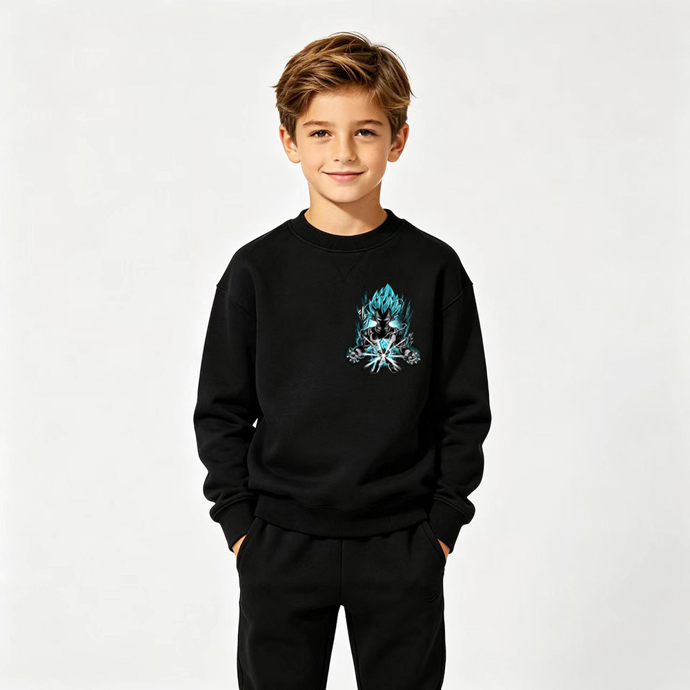 Dragon Ball Anime Graphic Crewneck Sweatshirt for Vegeta Kids Cartoon Print Cotton Tee