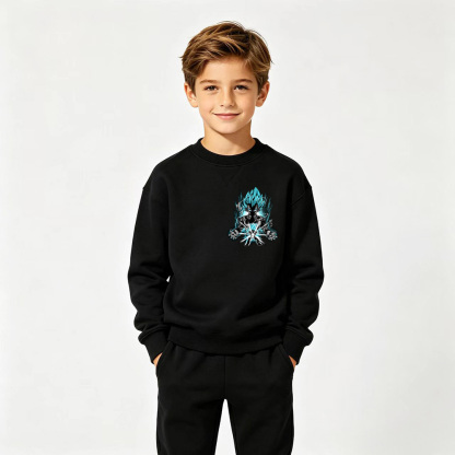 Dragon Ball Anime Graphic Crewneck Sweatshirt for Vegeta Kids Cartoon Print Cotton Tee