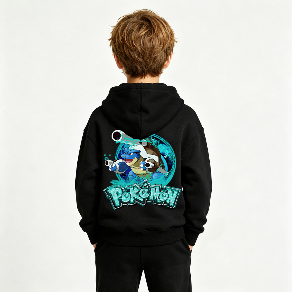Pokémon Anime Graphic T-Shirt for Blastoise Kids Cartoon Print Cotton Tee