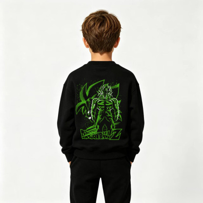 Dragon Ball Anime Graphic Crewneck Sweatshirt for Broly Kids Cartoon Print Cotton Tee