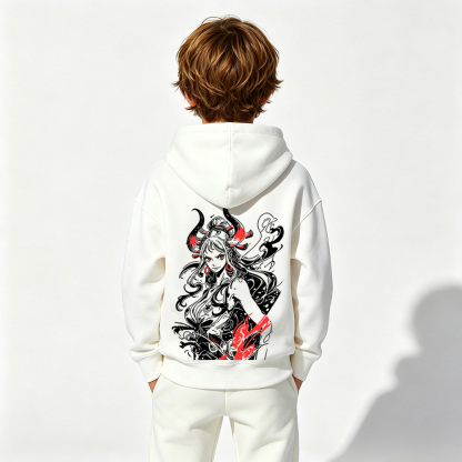 One Piece Anime Graphic Hoodie for Yamato Kids Cartoon Print Cotton Tee