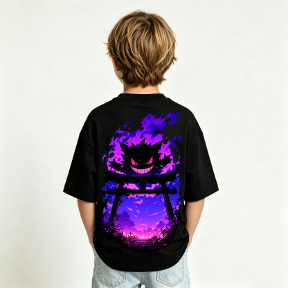 Pokémon Anime Graphic T-Shirt for Gengar Kids Cartoon Print Cotton Tee