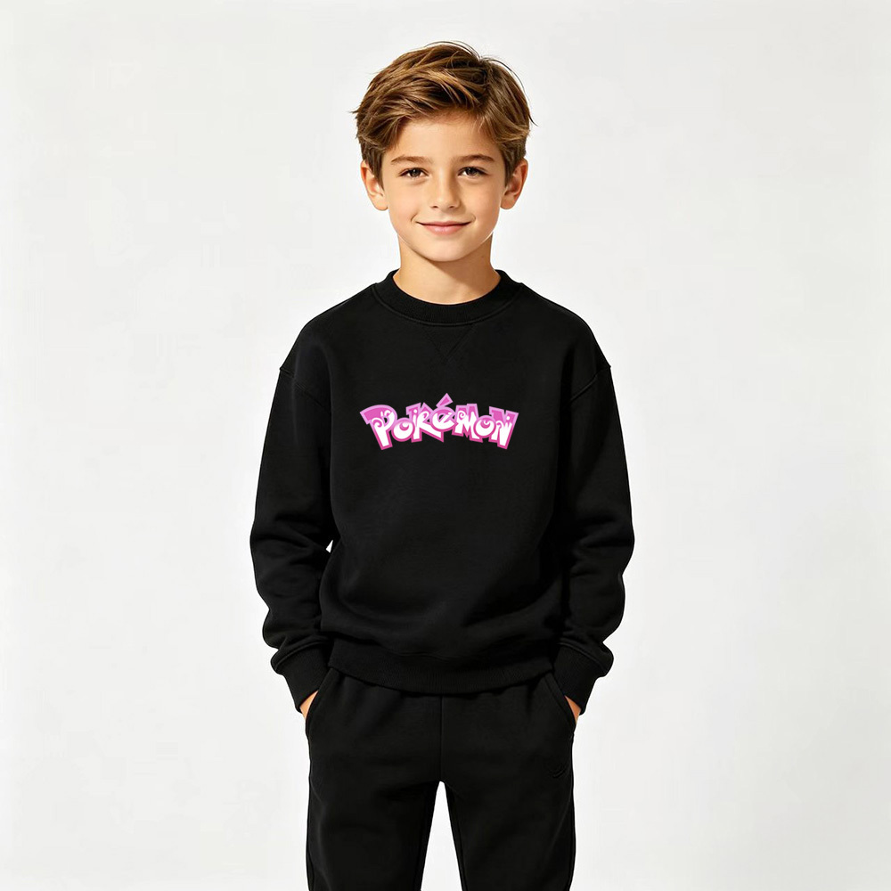 Pokémon Eevee Anime Graphic Crewneck Sweatshirt for Kids Cartoon Print Cotton Tee