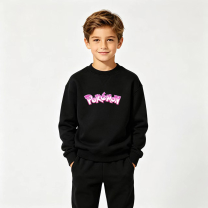 Pokémon Eevee Anime Graphic Crewneck Sweatshirt for Kids Cartoon Print Cotton Tee