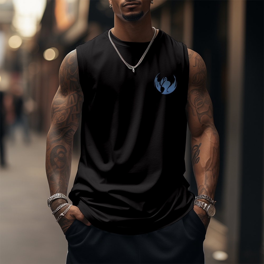 Oversized Anime Print Gym Tank Top-AnimeClothe