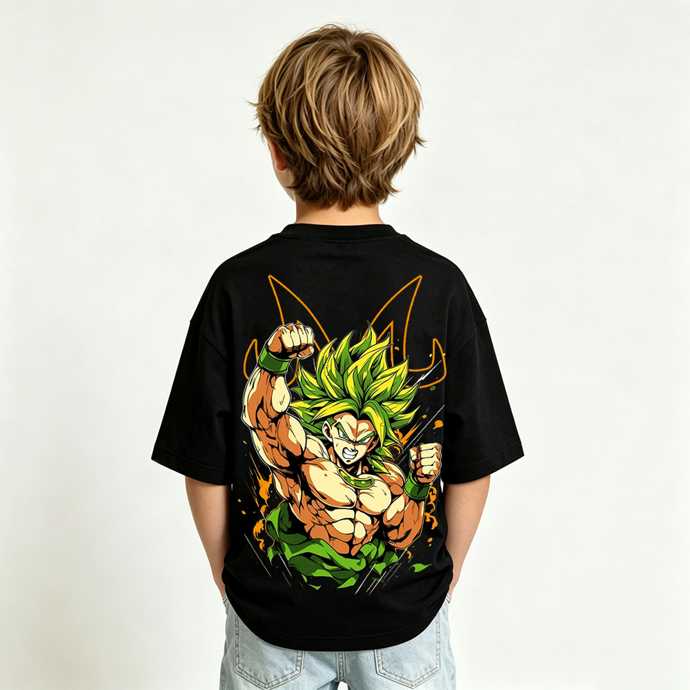 Dragon Ball Anime Graphic T-shirts for Broly Kids Cartoon Print Cotton Tee