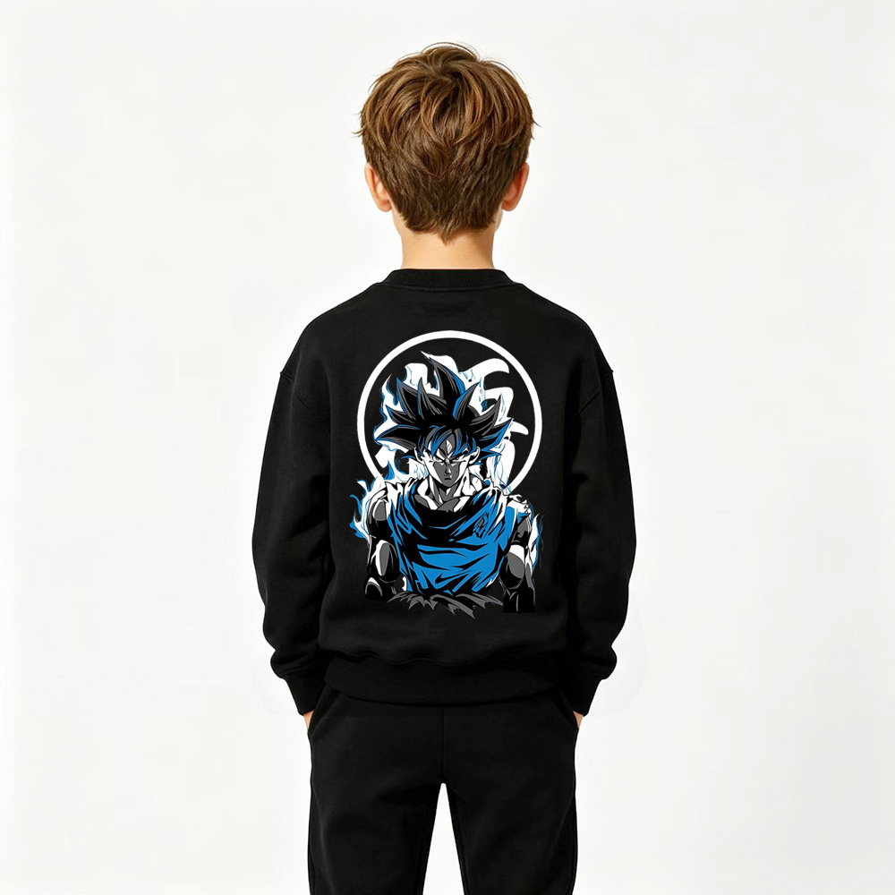 Dragon Ball Anime Graphic Crewneck Sweatshirt for Goku Kids Cartoon Print Cotton Tee