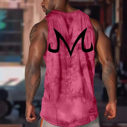 Oversized Simple Letter Anime Print Tank Top-AnimeClothe