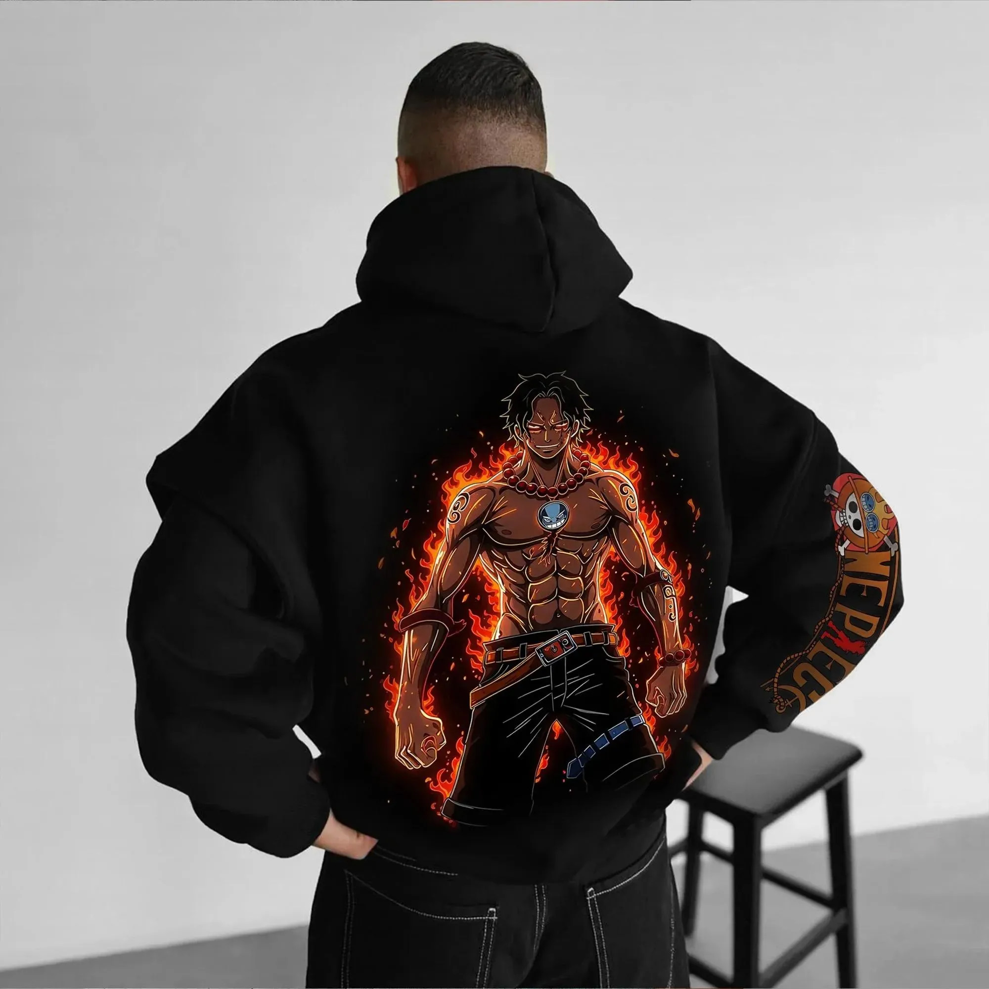 Unisex Anime Graphic Streetwear Vintage Hoodie