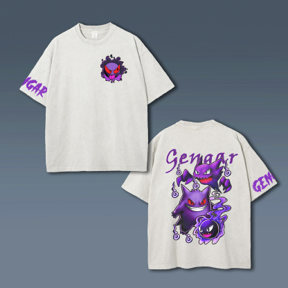 Unisex Anime Style Vintage Washed T-Shirt