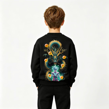 Dragon Ball Anime Graphic Crewneck Sweatshirt for Goku Kids Cartoon Print Cotton Tee