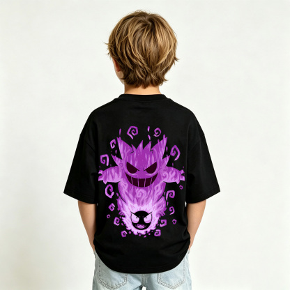 Pokémon Anime Graphic T-Shirt for Gengar Kids Cartoon Print Cotton Tee