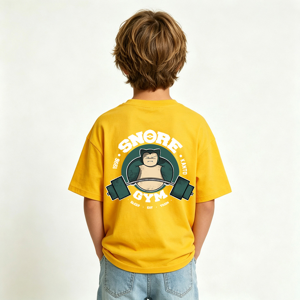 Pokémon Snorlax Anime Graphic T-Shirt for Kids Cartoon Print Cotton Tee