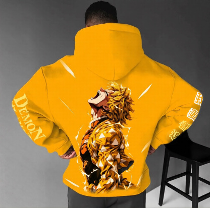 Unisex Demon Slayer Anime Graphic Streetwear Vintage Hoodie