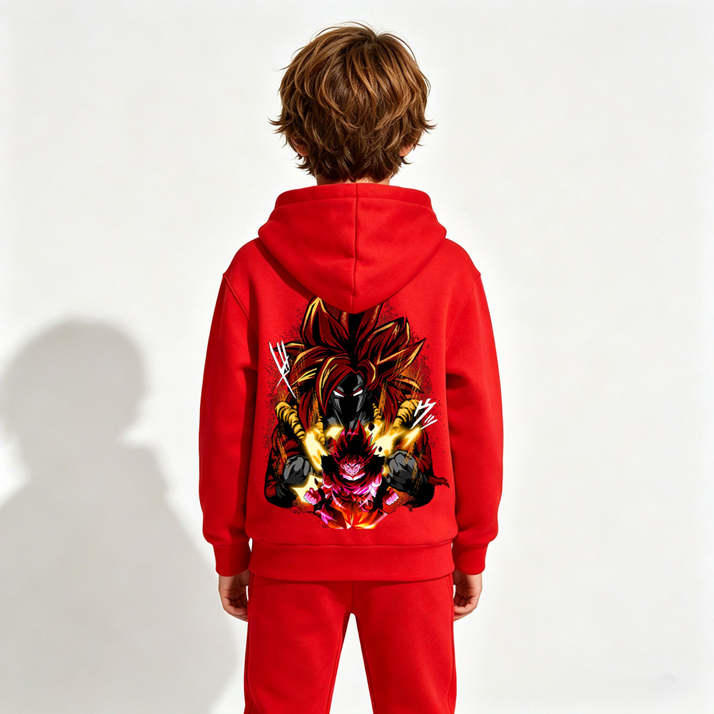 Dragon Ball Anime Graphic Hoodie for Kids Cartoon Print Cotton Tee