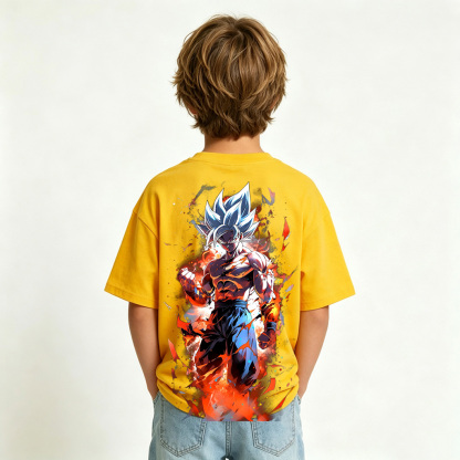 Dragon Ball Goku Anime Graphic T-shirts for Kids Cartoon Print Cotton Tee