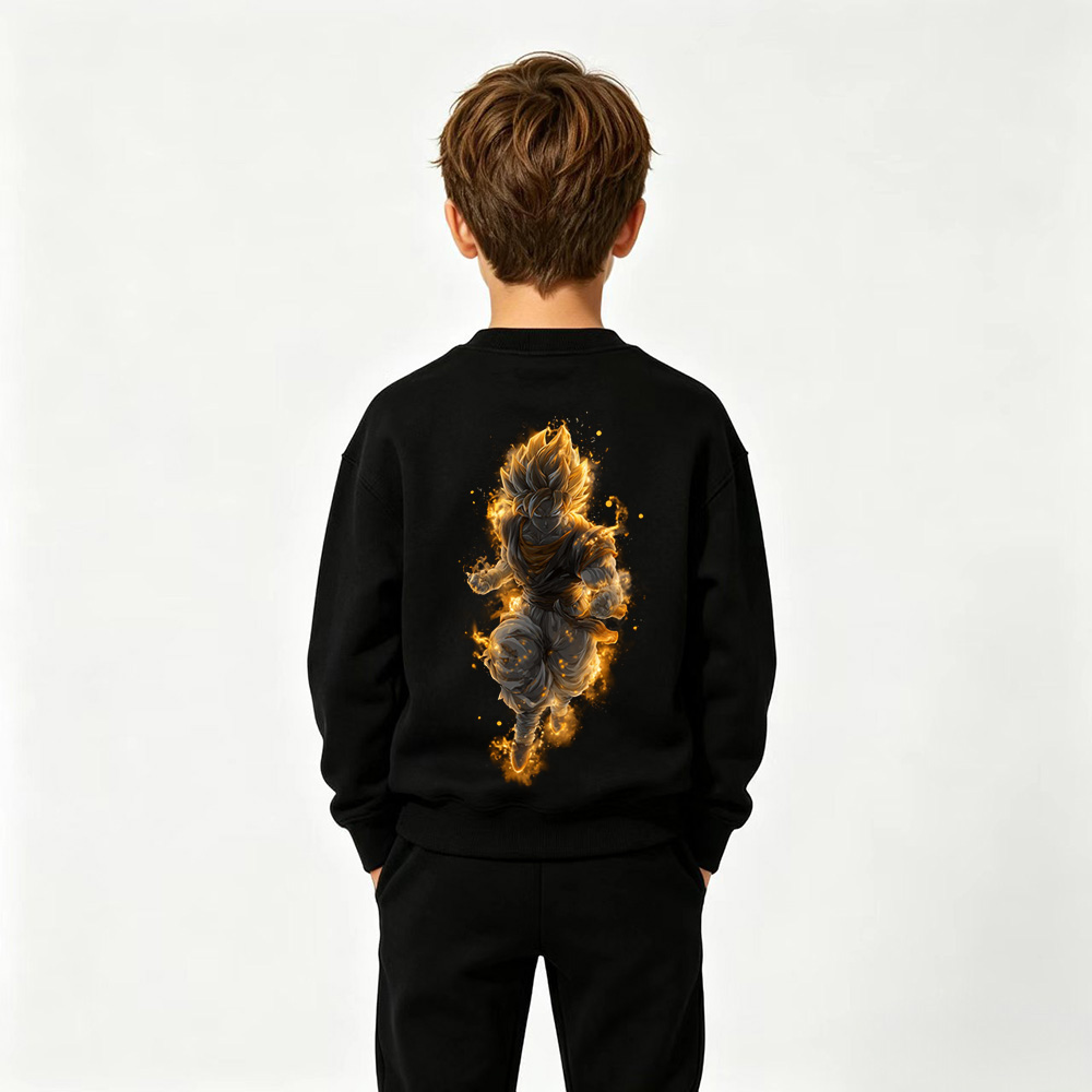 Dragon Ball Anime Graphic Crewneck Sweatshirt for Goku Kids Cartoon Print Cotton Tee