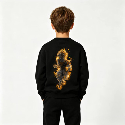 Dragon Ball Anime Graphic Crewneck Sweatshirt for Goku Kids Cartoon Print Cotton Tee