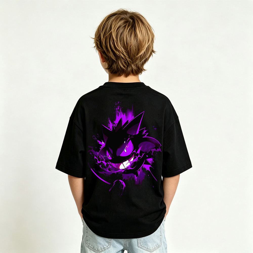 Pokémon Anime Graphic T-Shirt for Gengar Kids Cartoon Print Cotton Tee