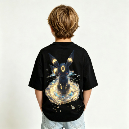Pokémon Umbreon Anime Graphic T-Shirt for Kids Cartoon Print Cotton Tee