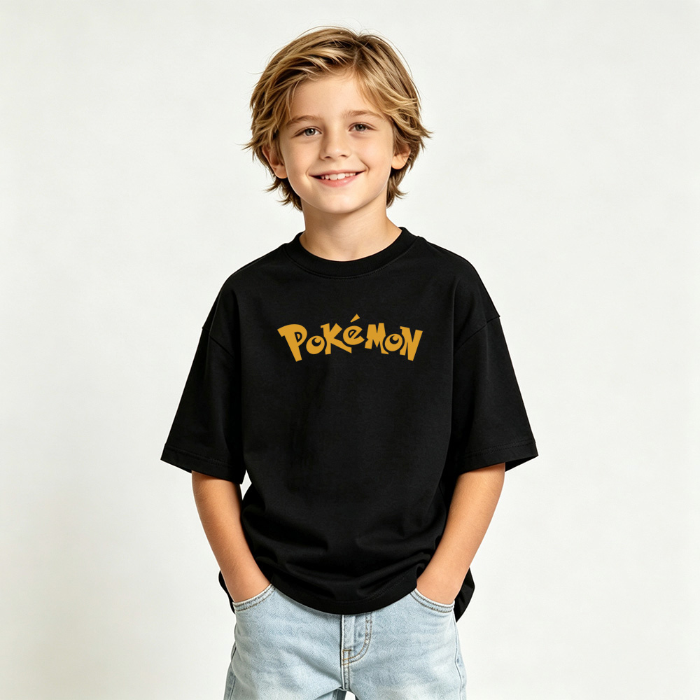 Pokémon Pikachur Anime Graphic T-Shirt for Kids Cartoon Print Cotton Tee