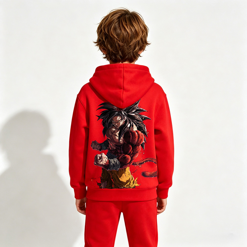 Dragon Ball Goku Anime Graphic Hoodie for Kids Cartoon Print Cotton Tee