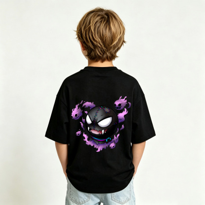 Pokémon Anime Graphic T-Shirt for Gengar Kids Cartoon Print Cotton Tee