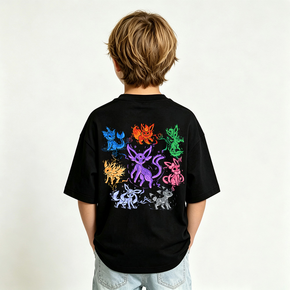 Pokémon Eevee Anime Graphic T-Shirt for Kids Cartoon Print Cotton Tee
