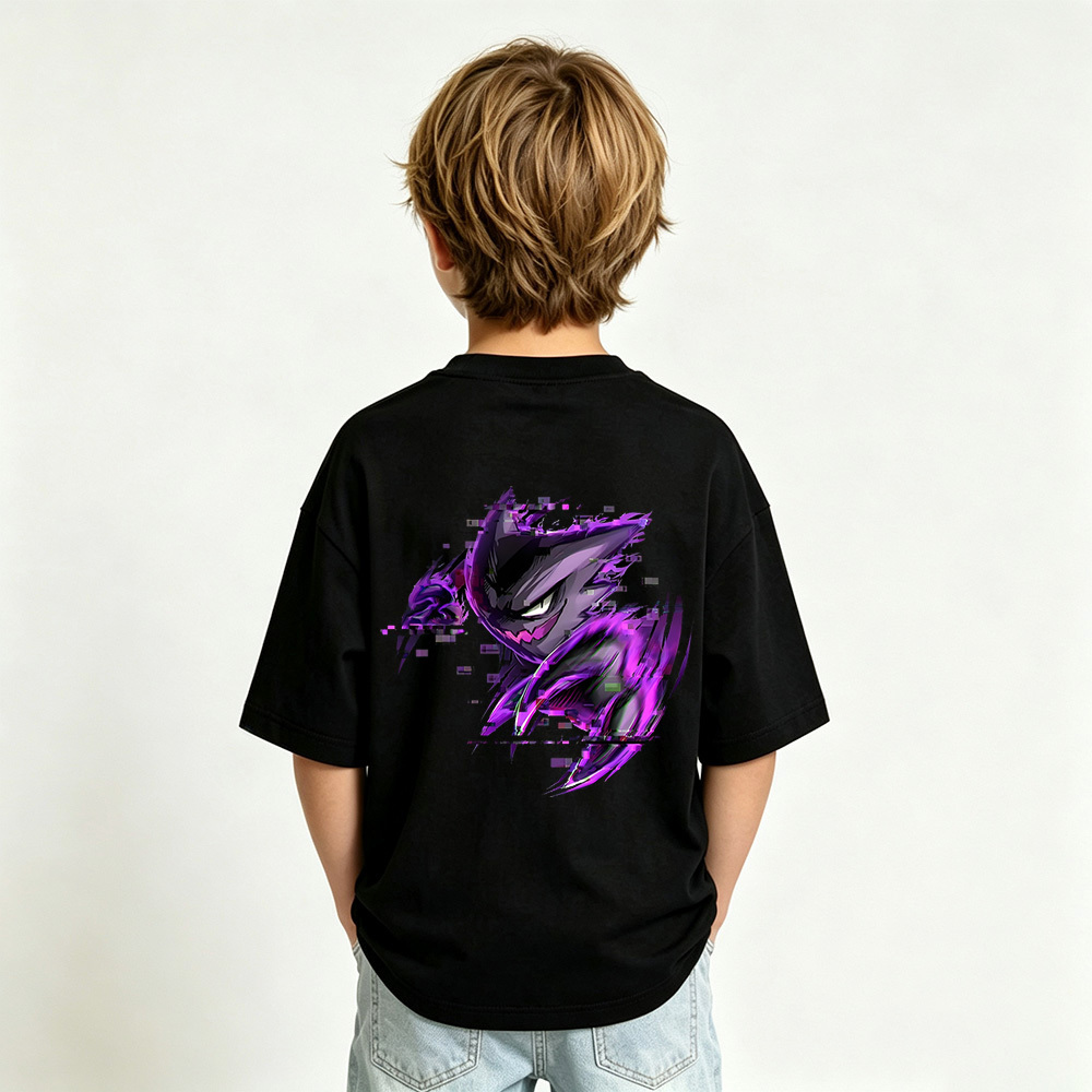 Pokémon Gengar Anime Graphic T-Shirt for Kids Cartoon Print Cotton Tee