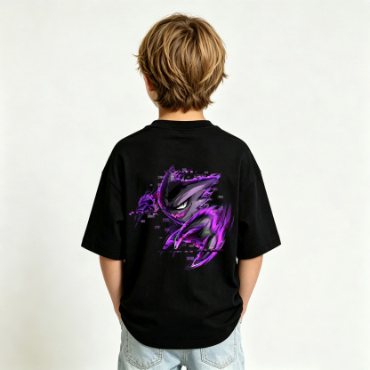 Pokémon Gengar Anime Graphic T-Shirt for Kids Cartoon Print Cotton Tee
