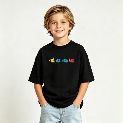 Pokémon Anime Graphic Hoodie for Kids Cartoon Print Cotton Tee