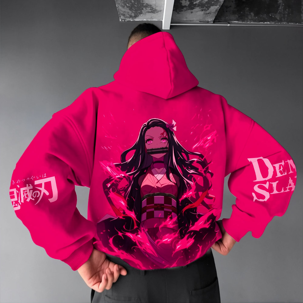 Unisex Demon Slayer Anime Graphic Streetwear Vintage Hoodie