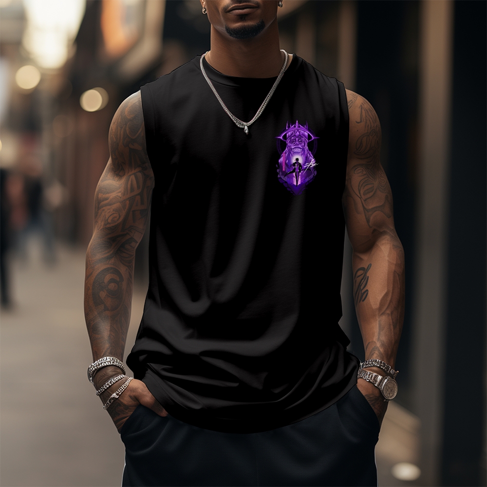 Oversized Anime Print Gym Tank Top-AnimeClothe