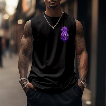 Oversized Anime Print Gym Tank Top-AnimeClothe