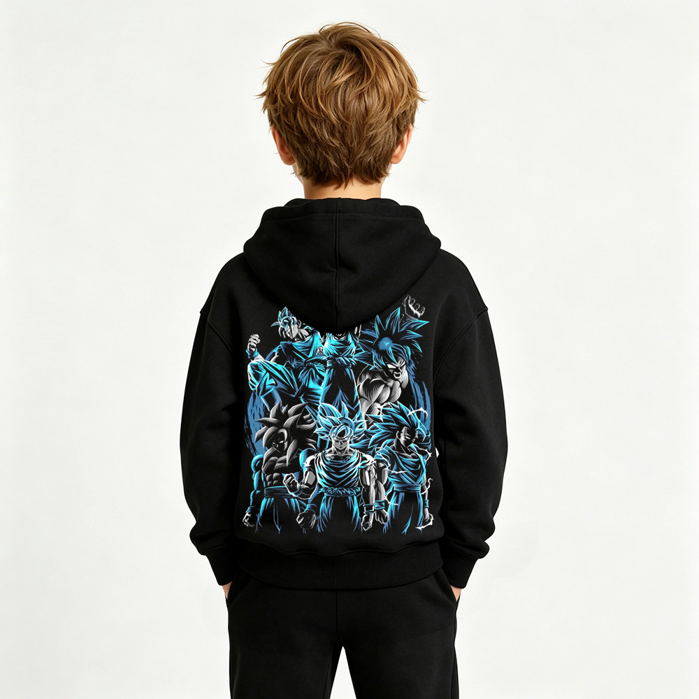 Dragon Ball Anime Graphic Hoodie for Kids Cartoon Print Cotton Tee