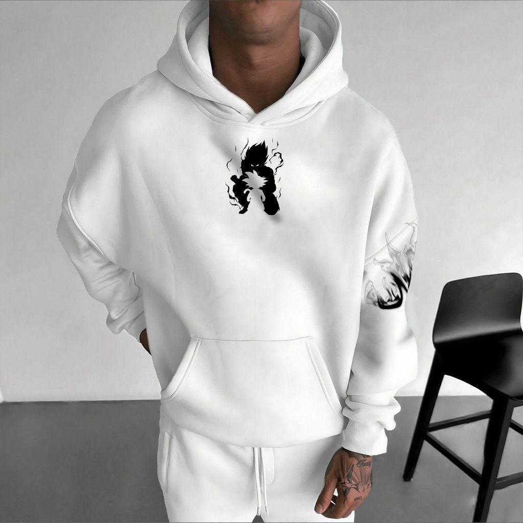 Unisex Oversized Anime Print Hoodie