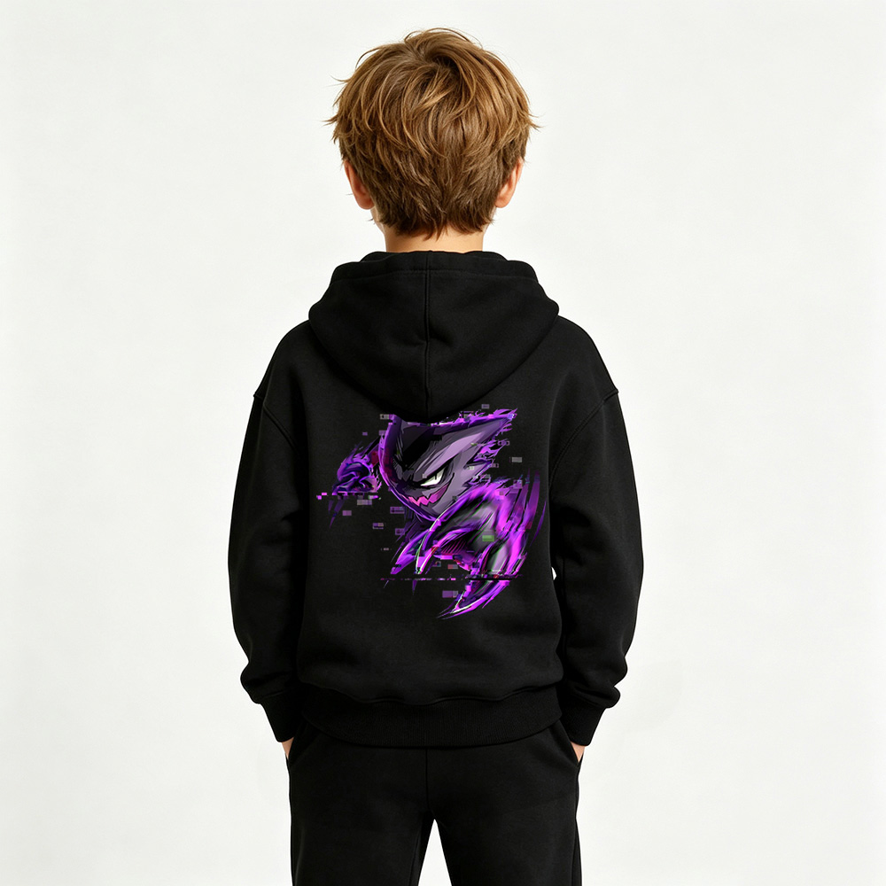 Pokémon Gengar Anime Graphic Crewneck Sweatshirt for Kids Cartoon Print Cotton Tee