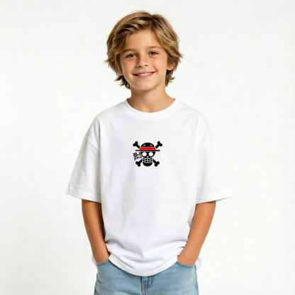 One Piece Anime Graphic Crewneck Sweatshirt for Gear 5 Luffy Kids Cartoon Print Cotton Tee