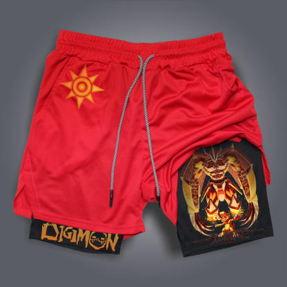 Unisex "Digimon" Anime Style Retro Shorts