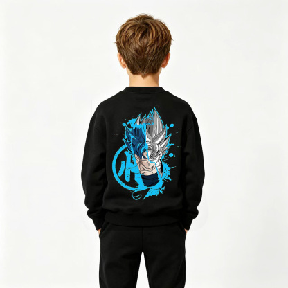 Dragon Ball Anime Graphic Crewneck Sweatshirt for Goku Kids Cartoon Print Cotton Tee
