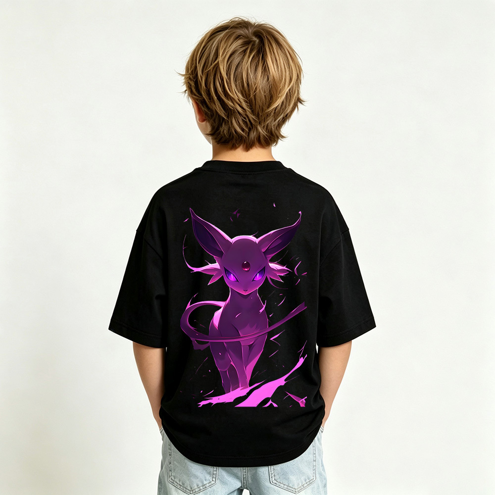 Pokémon Anime Graphic T-Shirt for Espeon Kids Cartoon Print Cotton Tee
