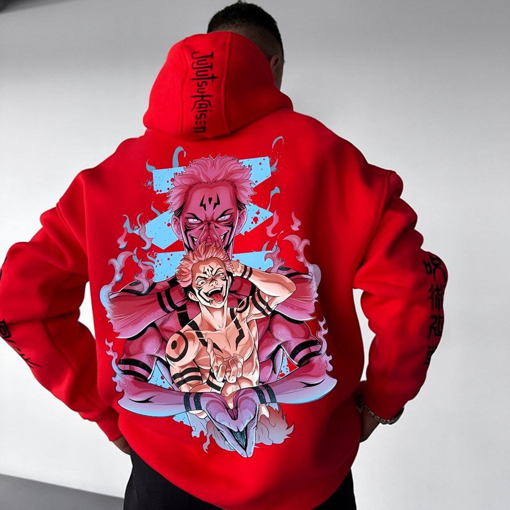 Jujutsu Kaisen Anime Theme Cartoon Print Cotton Hoodie