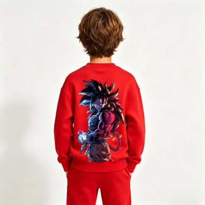 Dragon Ball Goku Anime Graphic Crewneck Sweatshirt for Kids Cartoon Print Cotton Tee